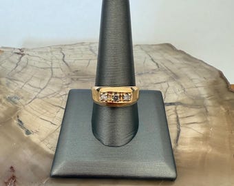 10 Karat Gelbgold und Diamant Herrenring