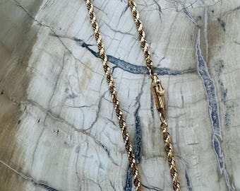 14k Gold Rope Chain Anklet - 10in I 2.9 pennyweights