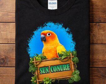 Sun Conure T-Shirt – Colorful Shirt for Parrot Lovers | Exotic Tropical Bird Graphic Tee | Gift for Sun Conure Owners