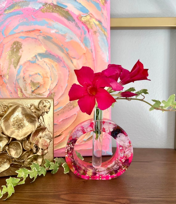 Resin Art/ Epoxy Resin Flower Vase/ Home Decor / Resin Decor / Etsy
