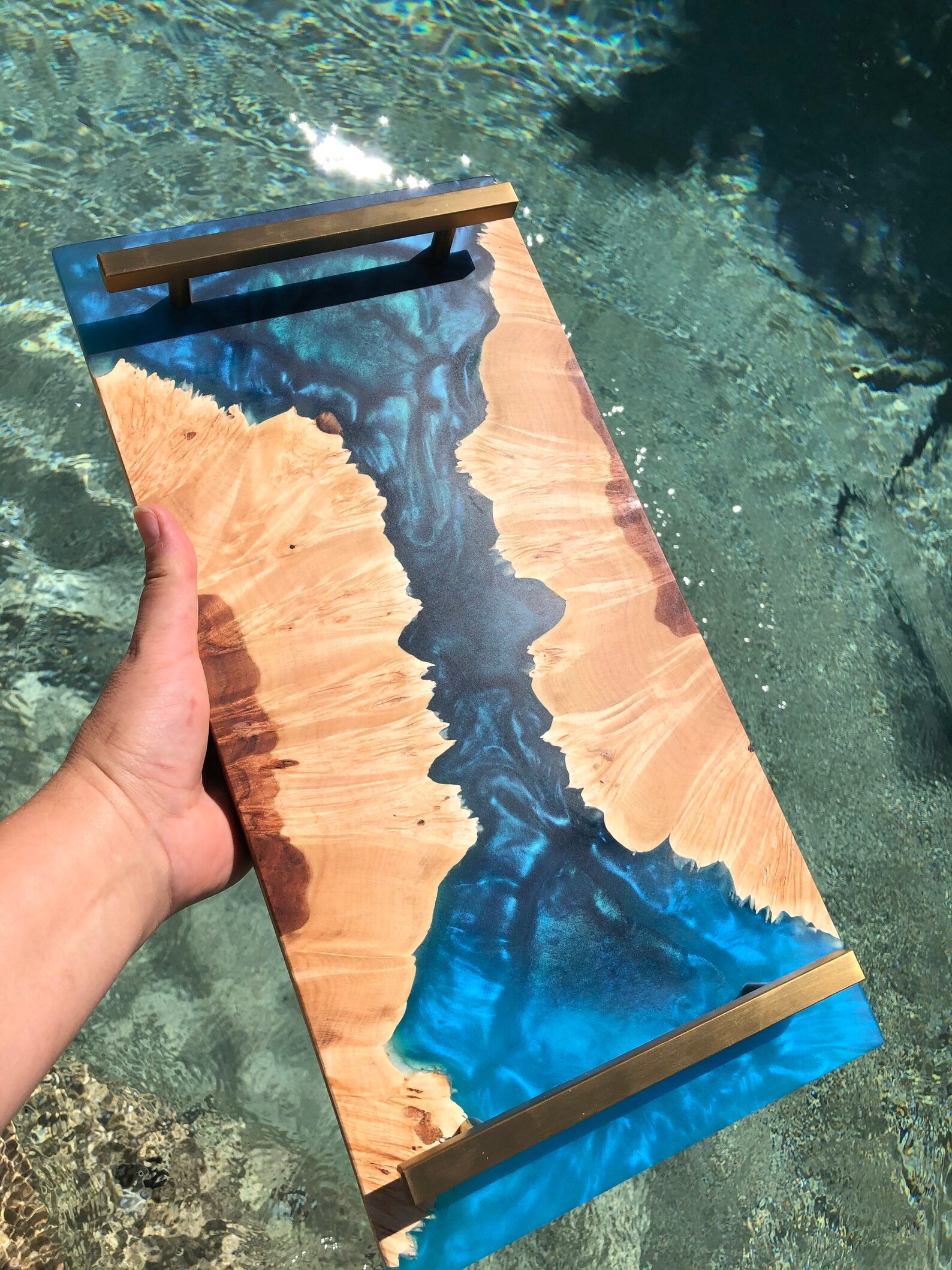 Resin Serving Tray/ Charcuterie Board/ Wood and Epoxy Etsy