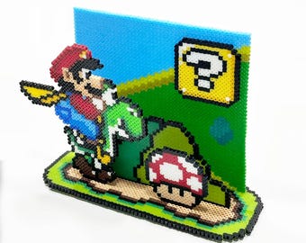 6 Sprites - Templates to make a Super Mario World (SNES) Diorama with Hama, Perler, Fuse Beads (2.6mm)