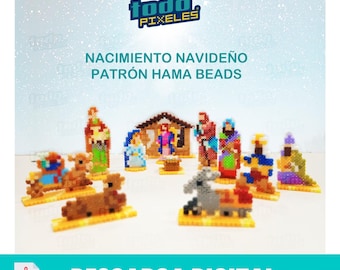 12 Sprites - Nativity Scene. Pixel Art Template for Hama Perler Fuse Beads