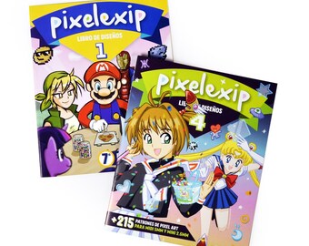 385 Sprites - Pixelexip Vols. 1 and 4. Pixel Art Patterns for Hama Perler Fuse Beads & Cross Stitch