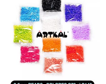 2.6mm MINI Perler / Hama / Fuse Beads - Colors C71 to C140 ARTKAL letter "C" (RIGID)