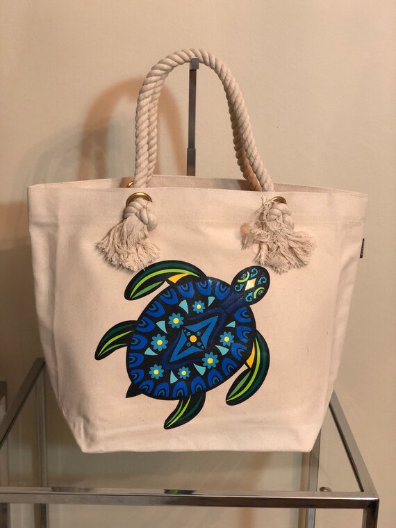 sea turtle beach bag