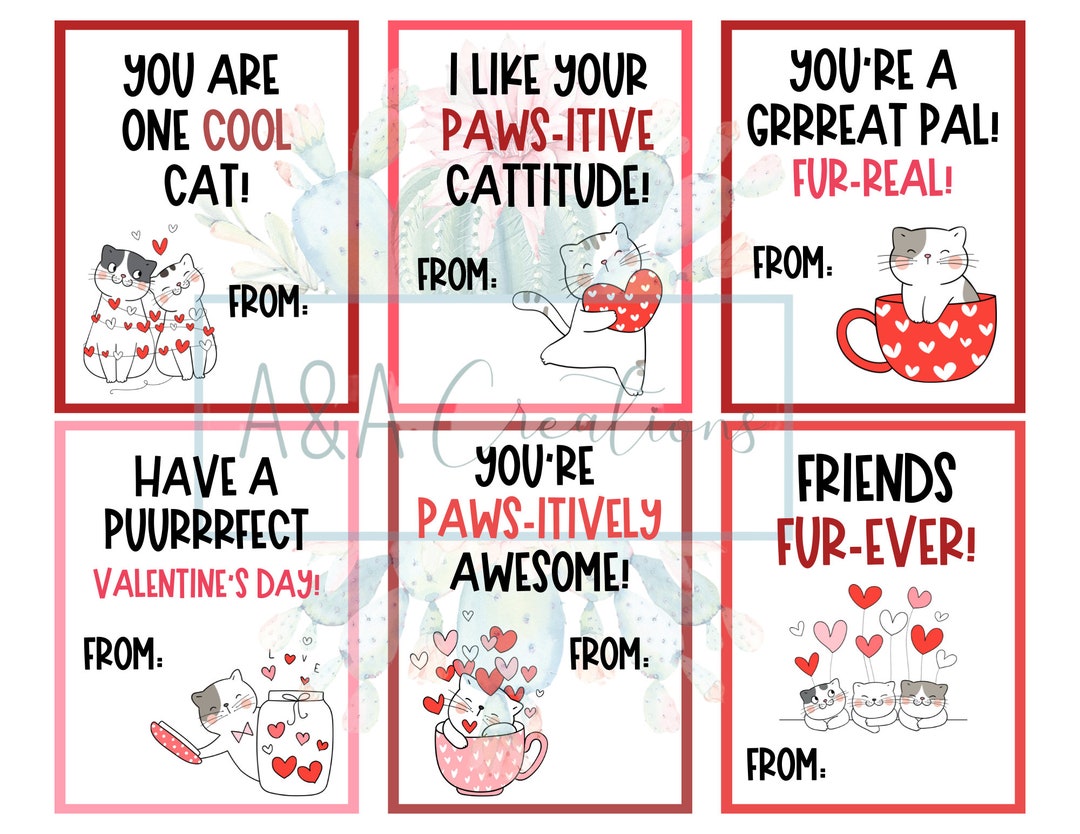 INSTANT DOWNLOAD Printable Valentine Cards for Kids - Etsy