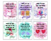 INSTANT DOWNLOAD Printable Kid's Valentine Joke Cards