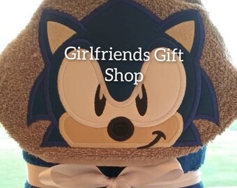 sonic the hedgehog hooded towel