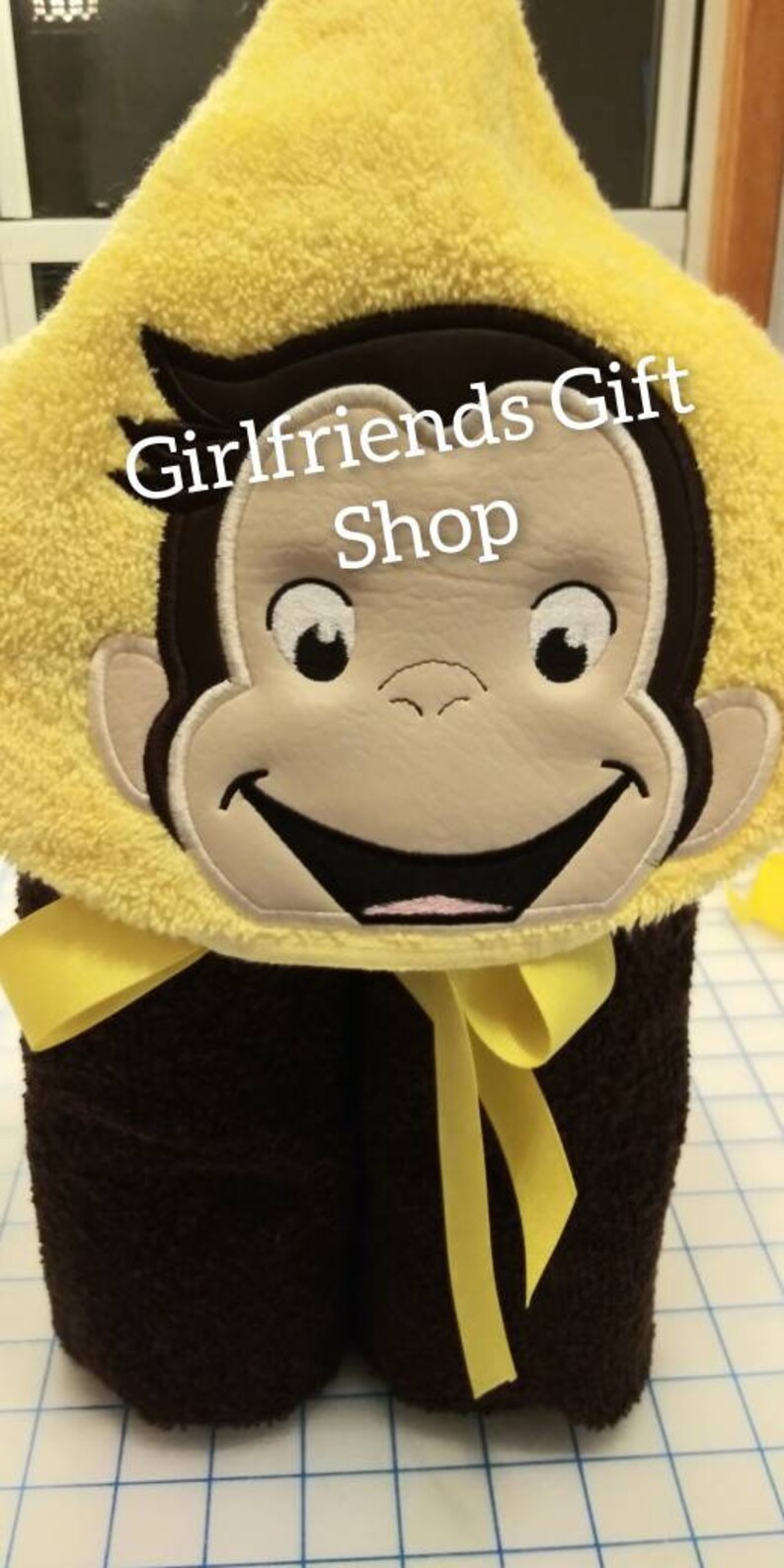 Personalized Curious Hooded Towel Etsy