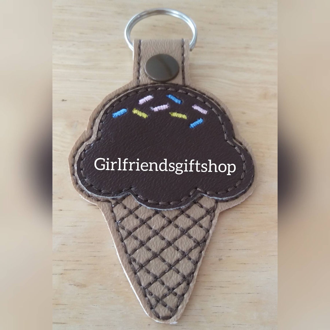 Ice Cream Cone Key Chain Etsy