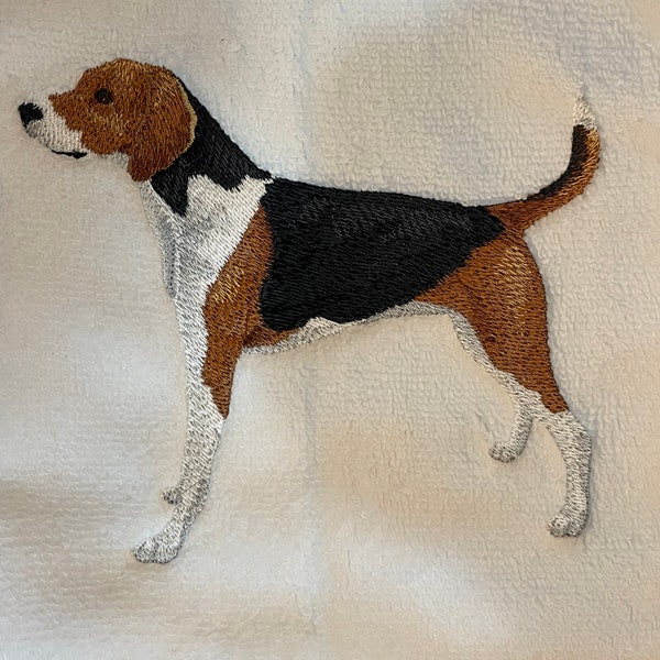 American Fox Hound Embroidered Towel Hand Towel Kitchen Towel Waffle Weave Towel Bath Towel