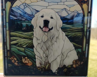 Handcrafted Custom Great Pyrenees Suncatchers, Custom Suncatchers, Dog Breed Suncatchers