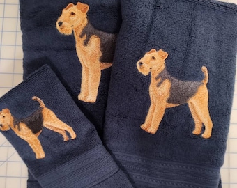 Airedale Terrier Bath Towel , Airedale Towels, Airedale