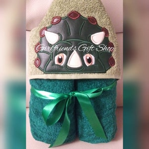 Personalized Triceratops Hooded Towel Dinosaur Hooded Towel