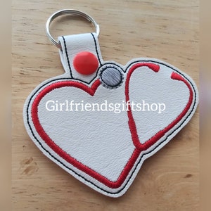 Personalized Heart Stethoscope Key Chain