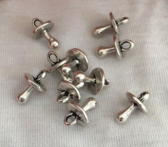1//2/" 10 Baby Dummy Charms Soother Pacifier 13mm Baby Shower Gift Pendant Charm