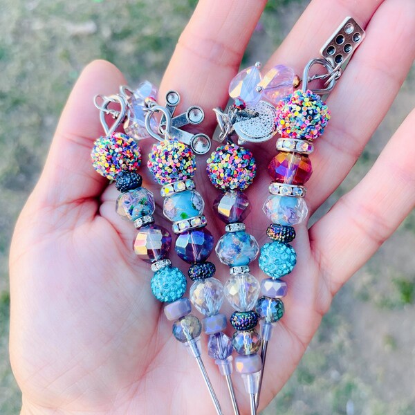 Beautiful Crystal Purples n Blues colorful with sparkles diamonds cookie scribes tool with hearts and baking charms .free shipping