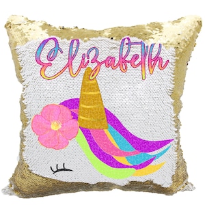 Moon & Back Sequin Pillow Personalized A precious Mermaid Sequin Pillow Case