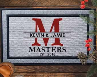 Custom Door Mat, Personalized Welcome Mat, Block Cut Out Design Door Mat