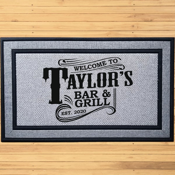 Personalized Bar Mat Etsy