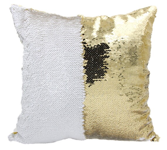 White//Silver Personalized Mermaid Reversible Sequin Pillow Custom Unicorn Sequin Pillow