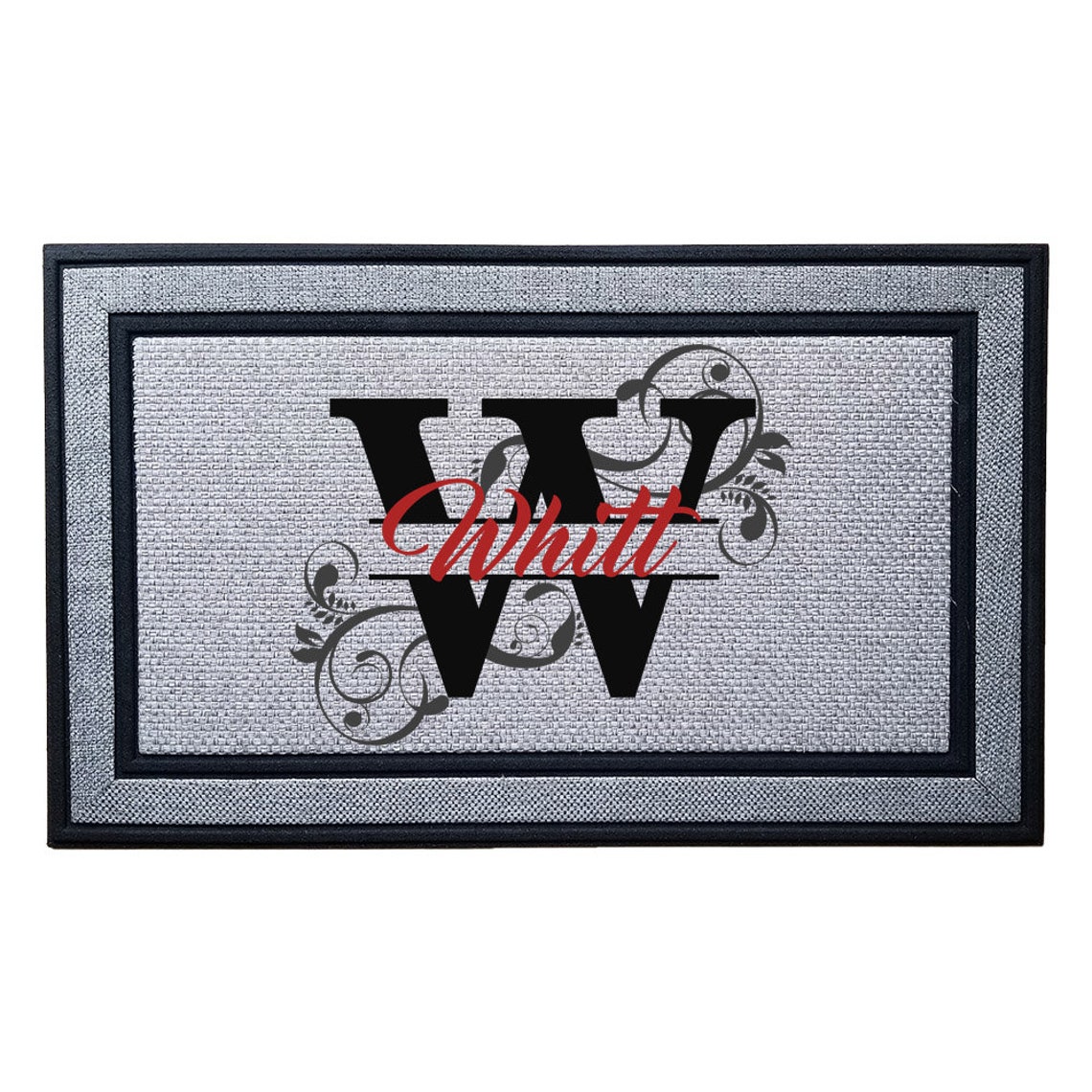 Custom Door Mat Personalized Mat Filigree & Initial Etsy