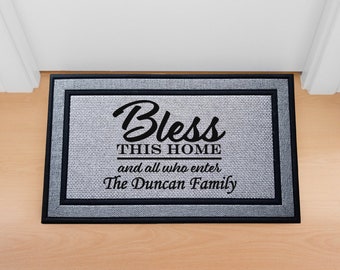 Bless This Home And All Who Enter Custom XL Welcome Door Mat