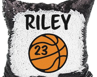 basketball sequin pillow