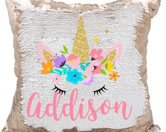 unicorn flippy pillow