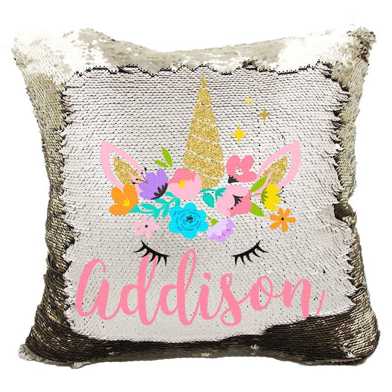 Personalized unicorn sequin pillow canada Clearance