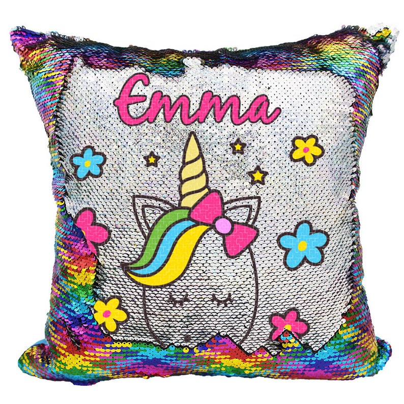 Personalized unicorn sequin pillow canada Clearance
