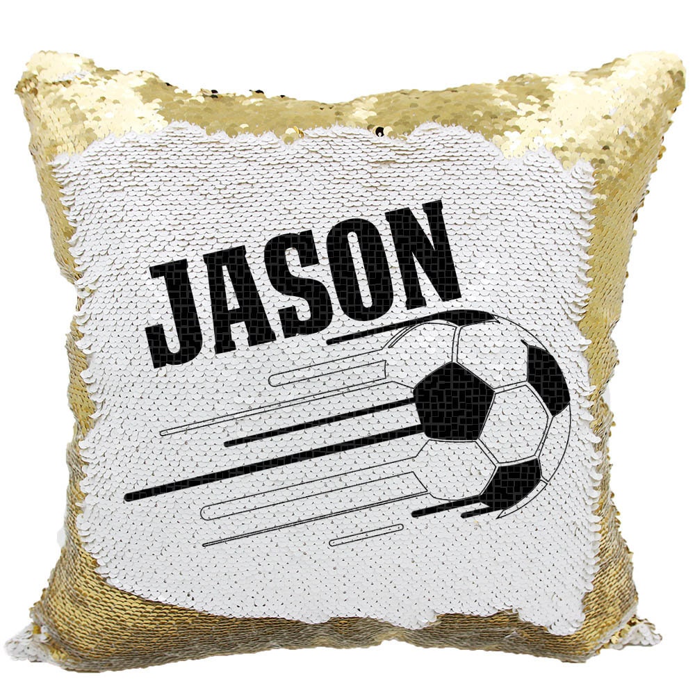 sequin soccer pillow