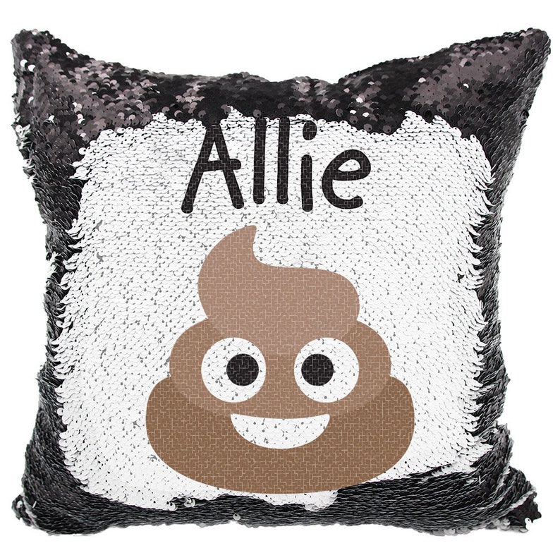 Emoji Sequin Pillow Personalized Emoji Mermaid Sequins Etsy