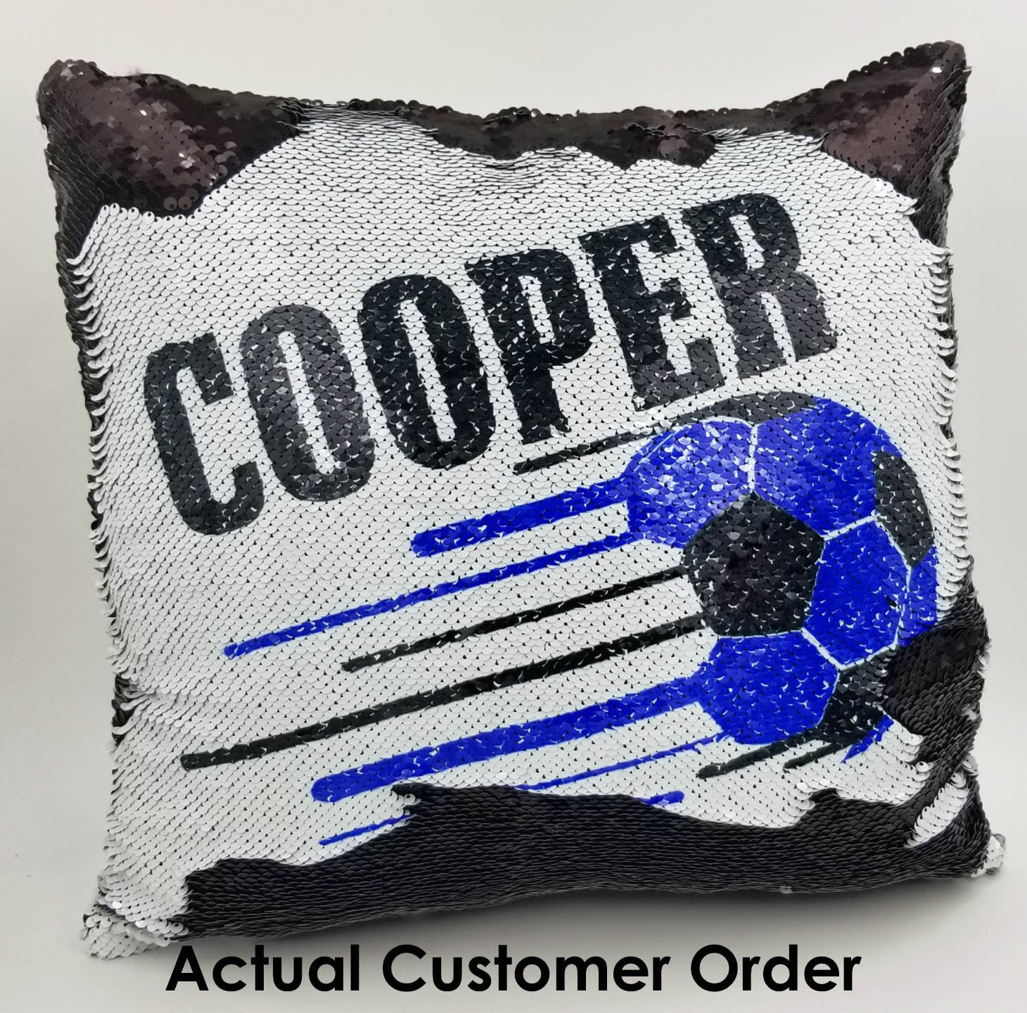 Soccer Sports Pillow Personalized Soccer Reversible Sequin Etsy