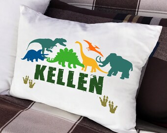 Personalized Dinosaur Footprints Pillow Case, Personalized Pillow Customized Pillowcase for Kids