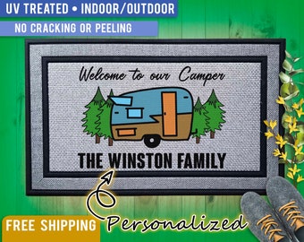 Personalized Camper Mats - Welcome to Our Camper
