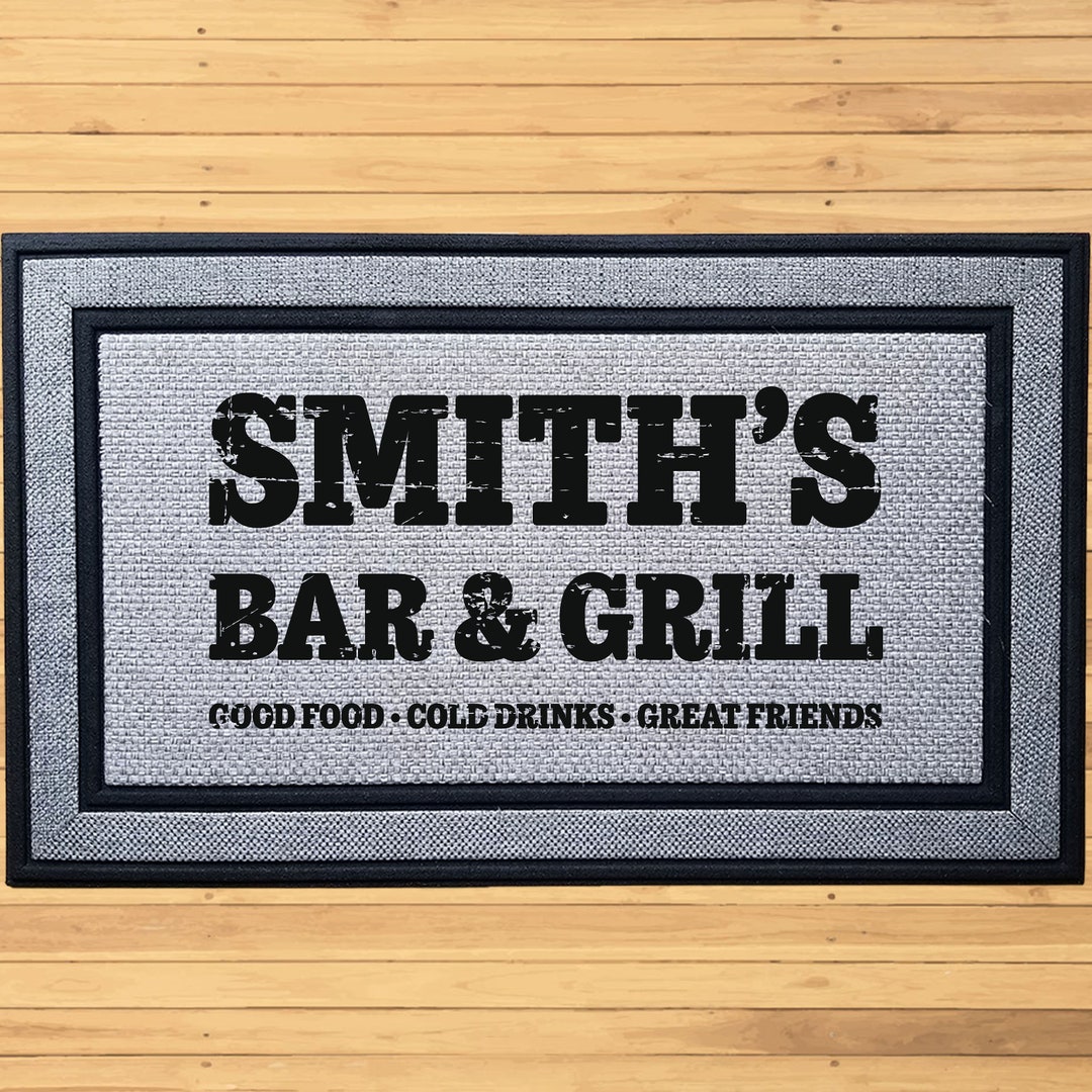 Personalized Bar & Grill Doormat Custom Home Bar Door Mat Etsy