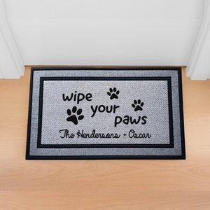 Wipe Your Paws Custom Door Mat, Paw Print Doormat, Extra Large Doormat