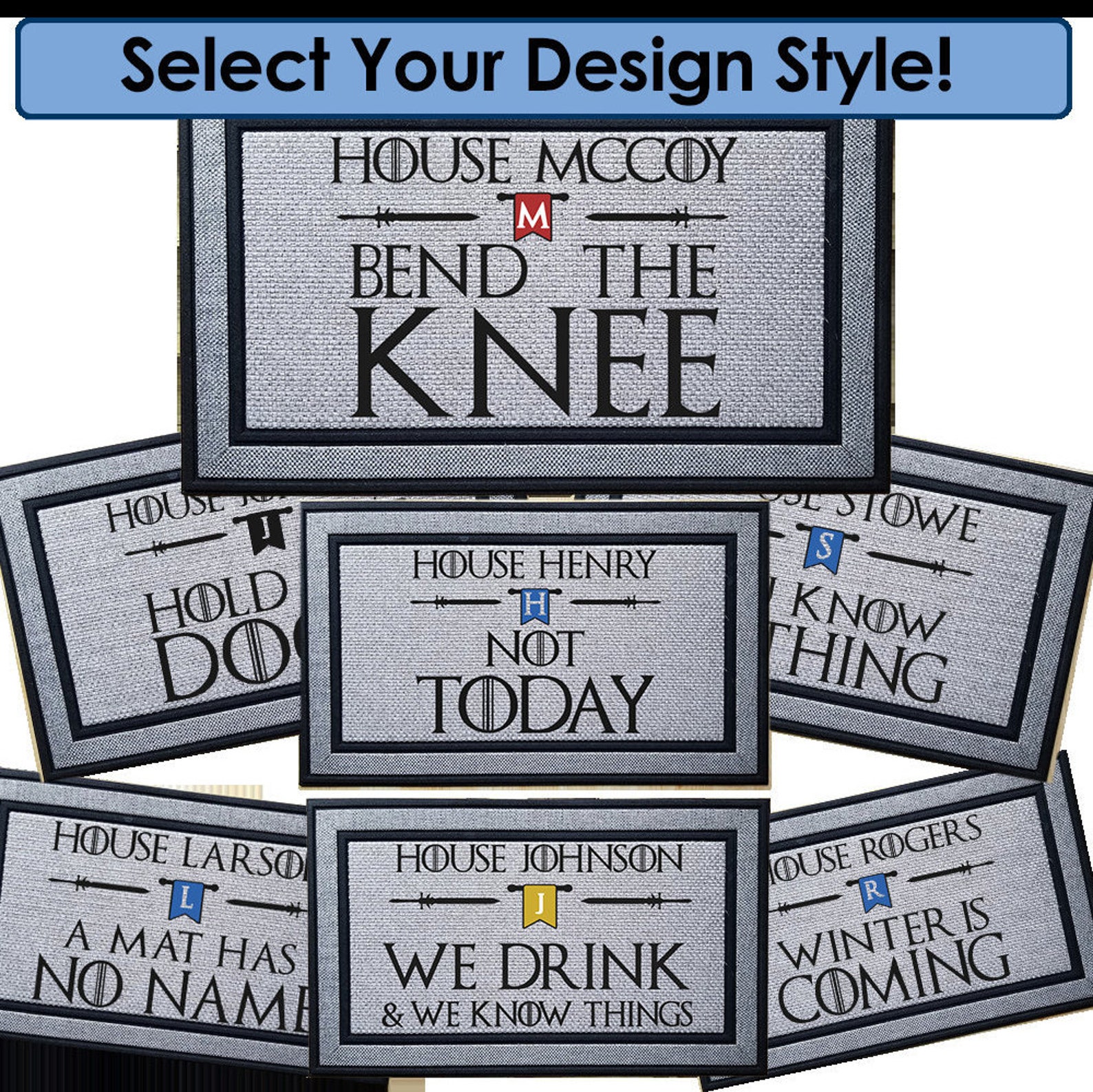 Game of Thrones Doormat Personalized Door Mat Game of Thrones Etsy