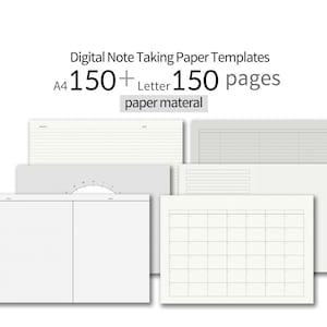 150+150pagine[Paper Texture 01]GoodNotes, Notability NoteTaking Paper Templates-Landscape - Digital notebook Templates - A4, Letter