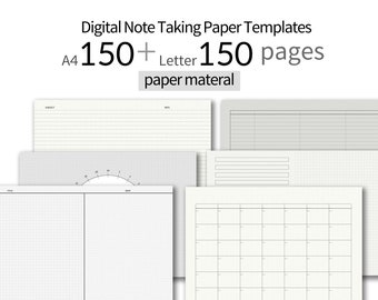 Note-Taking Paper Templates, Paper Texture, A4, Letter (Digital Download)