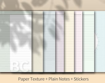 Note-Taking Paper Templates, A4, Letter Size, Stickers NO.14 BC