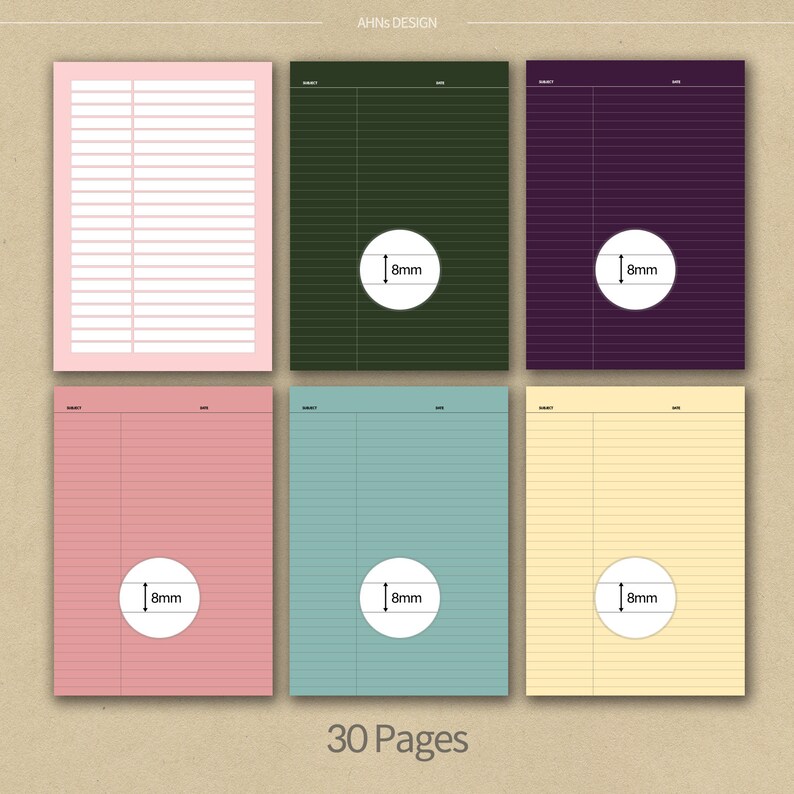 30pages-gray Line-goodnotes, Notability Notetaking Paper Templates ...