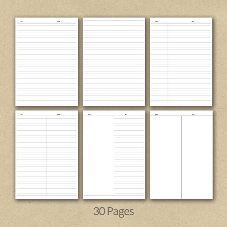 30pagesblack line GoodNotes Notability Note Taking Paper Etsy