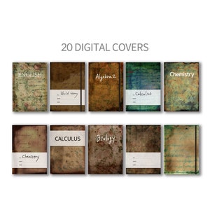20 Digital covers 09 - vintage1 - GoodNotes Cover, Notability Cover - letter size, A4, AHNs, note shelf, xodo, vertical, portrait