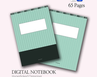 Smaragdgroen digitaal notitieboek – gelinkte A4-indeling (GoodNotes, Notability)