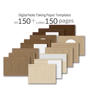 150+150pages[KRAFT]GoodNotes, Notability NoteTaking Paper Templates-Querformat - Digitale Notizbuchvorlagen - A4, Buchstabe