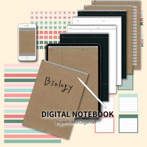 20Tab-Digitales Notizbuch[Kraft] Portrait - GoodNotes, Notability, Xodo Templates - digitales Studenten-Notizbuch+digitale png-Aufkleber - AHNs