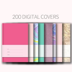 Pacchetto: 200 copertine digitali 12 copertine GoodNotes, copertina Notability - AHNs, xodo, ripiano per note, verticale, verticale
